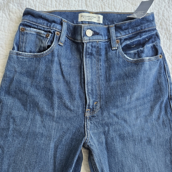 Abercrombie & Fitch The 70s Vintage Flare Ultra High Rise Blue Jeans 26 Regular - Picture 3 of 16